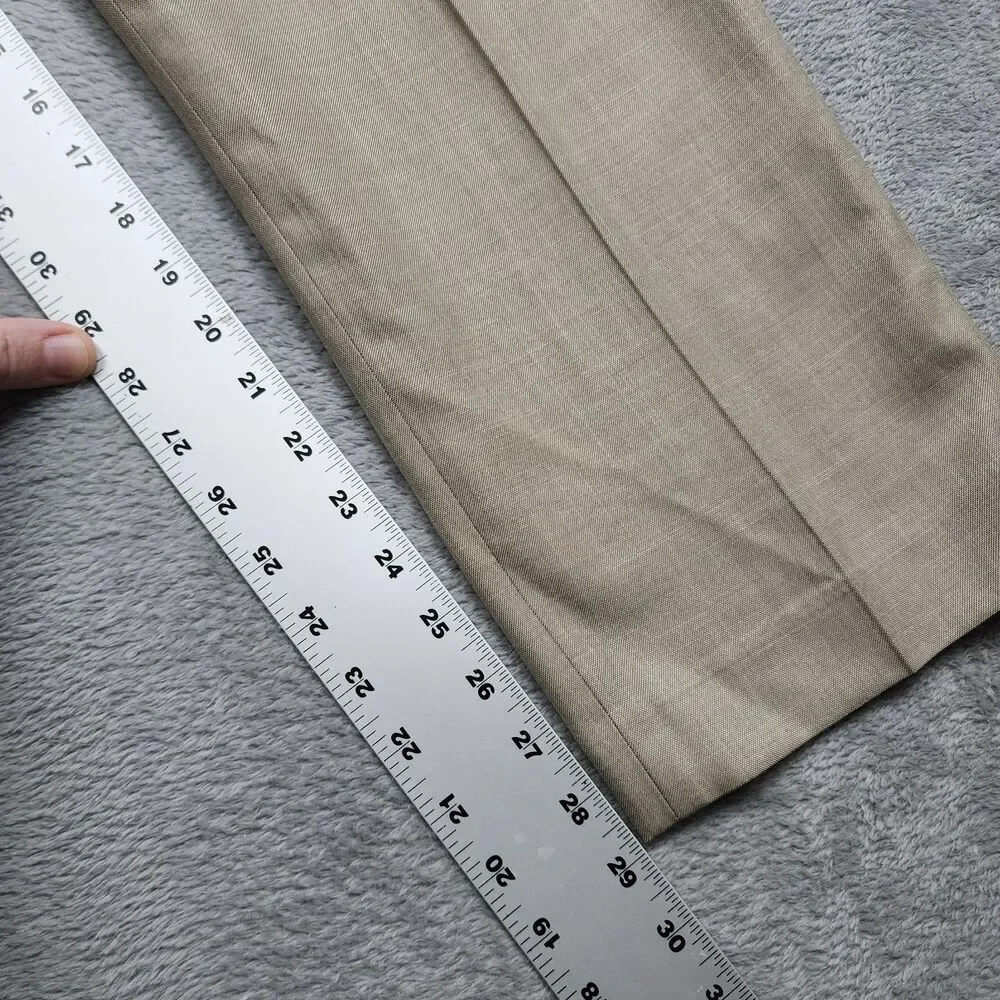 Lauren Ralph Lauren Mens 34x30 Beige Slacks Flat Front Straight Leg Dress Pants